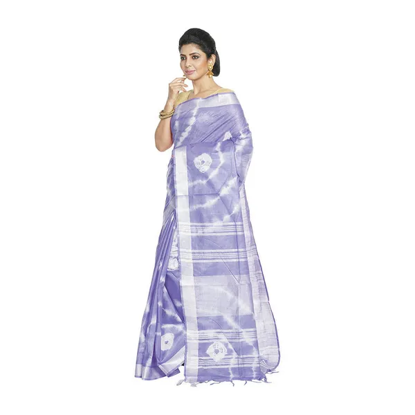 Ultra_Violet_women's_Bhagalpuri_Handloom_Linen_Blend_Tie-Dye_(Sibory_Dye)_Saree_With_Running_Unstiched_Blouse_Piece