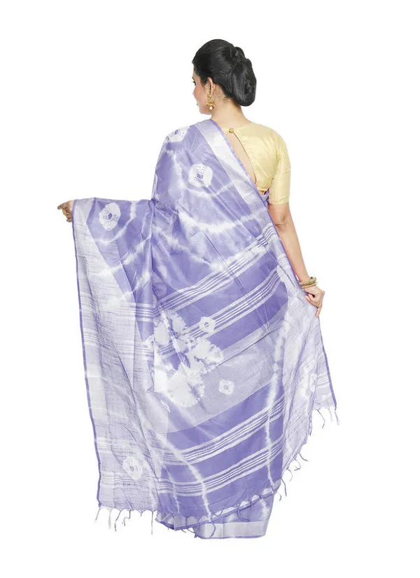 Ultra_Violet_women's_Bhagalpuri_Handloom_Linen_Blend_Tie-Dye_(Sibory_Dye)_Saree_With_Running_Unstiched_Blouse_Piece