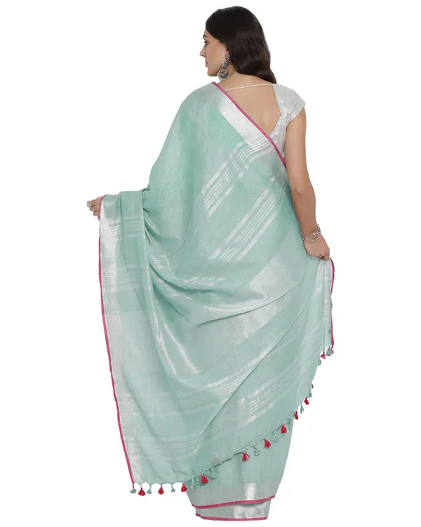 Cambridge_Grey_women's_Bhagalpuri_Handloom_Cotton_Linen_Blend_Saree_With_Contrast_Unstiched_Blouse_Piece