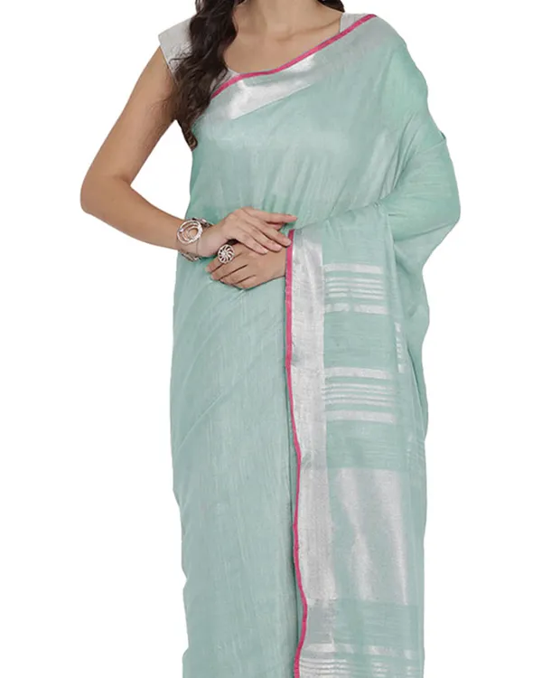 Cambridge_Grey_women's_Bhagalpuri_Handloom_Cotton_Linen_Blend_Saree_With_Contrast_Unstiched_Blouse_Piece