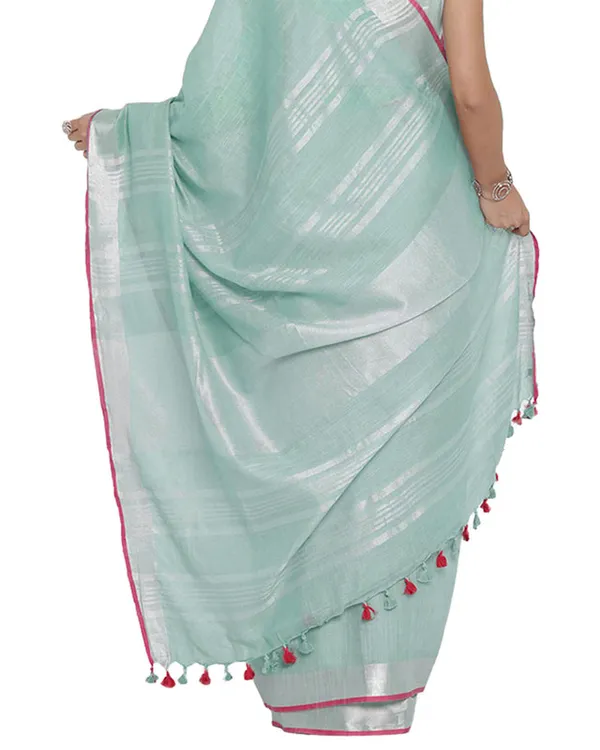 Cambridge_Grey_women's_Bhagalpuri_Handloom_Cotton_Linen_Blend_Saree_With_Contrast_Unstiched_Blouse_Piece