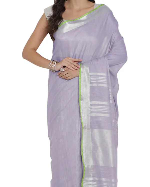 Mauve_Purple_women's_Bhagalpuri_Handloom_Cotton_Linen_Blend_Saree_With_Contrast_Unstiched_Blouse_Piece
