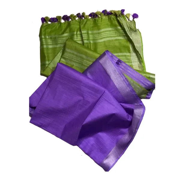 Ethnic_Wear_Bhagalpuri_Handloom_Cotton_Linen_Blend_Two_Dye_Saree_With_Running_Unstitched_Blouse_Piece