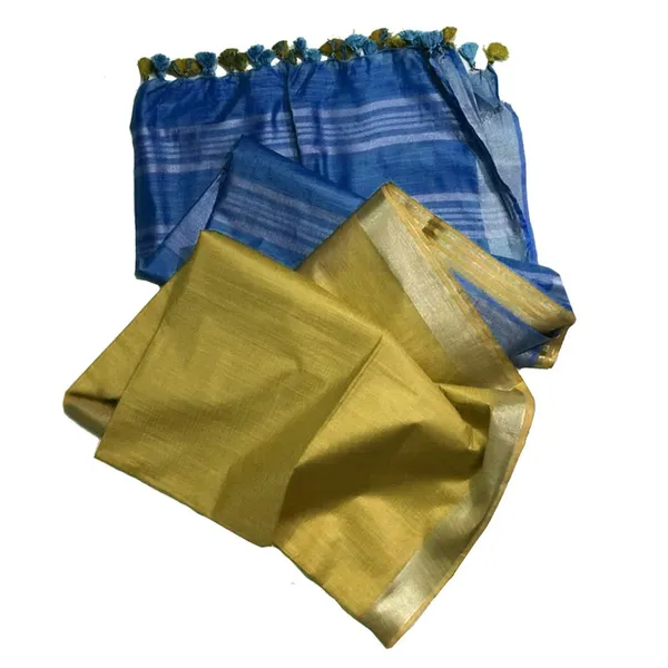 Celtic_Skyblue_&_Pear_Green_women's_Ethnic_Wear_Bhagalpuri_Handloom_Cotton_Linen_Blend_Two_Dye_Saree_With_Running_Unstitched_Blouse_Piece
