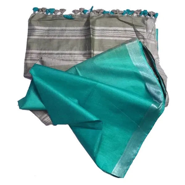 Ethnic_Wear_Bhagalpuri_Handloom_Linen_Slub_Blend_Two_Dye_Saree_With_Running_Unstitched_Blouse_Piece