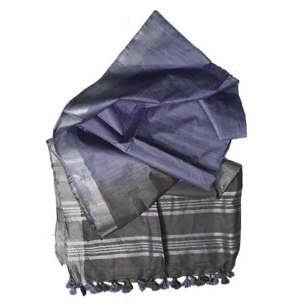 Grey_&_Ultra_Violet_women's_Ethnic_Wear_Bhagalpuri_Handloom_Linen_Slub_Blend_Two_Dye_Saree_With_Running_Unstitched_Blouse_Piece