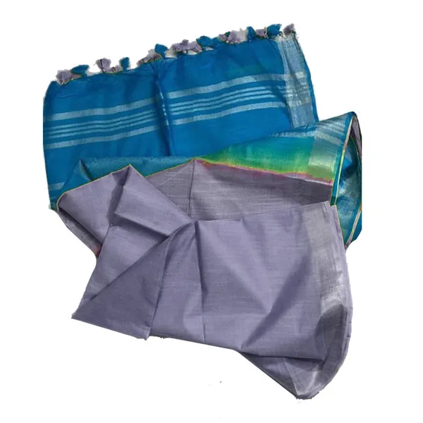 Mooonstone_Cyan_&_Grey_Bhagalpuri_women's_Ethnic_Wear_Handloom_Linen_Cotton_Blend_Zari_Border_Two_Dye_Saree_With_Running_Unstitched_Blouse_Piece