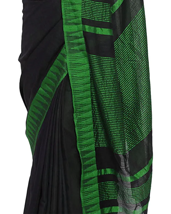 Black-Green_women's_Bhagalpuri_Handloom_Katan_Viscous_Silk_Temple_Border_Saree_Ethnic_Wear_With_Running_Unstitched_Striped_Blouse_Piece