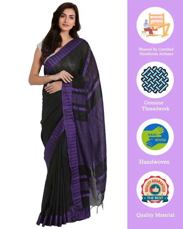women's_Bhagalpuri_Handloom_Katan_Viscous_Silk_Temple_Border_Saree_Ethnic_Wear_With_Running_Unstitched_Striped_Blouse_Piece