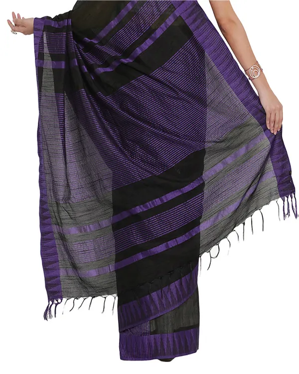 women's_Bhagalpuri_Handloom_Katan_Viscous_Silk_Temple_Border_Saree_Ethnic_Wear_With_Running_Unstitched_Striped_Blouse_Piece
