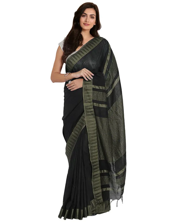Black-Natural_women's_Bhagalpuri_Handloom_Katan_Viscous_Silk_Temple_Border_Saree_Ethnic_Wear_With_Running_Unstitched_Striped_Blouse_Piece
