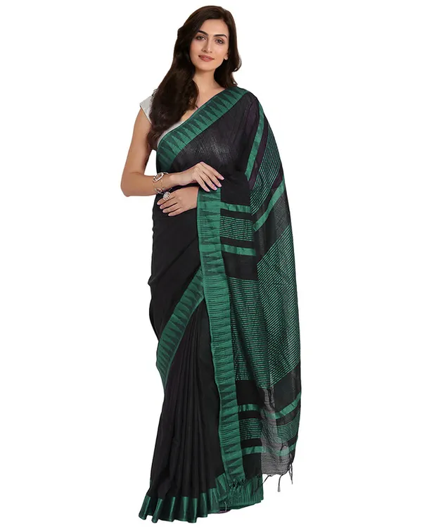 Black-Turquoise_women's_Bhagalpuri_Handloom_Katan_Viscous_Silk_Temple_Border_Saree_Ethnic_Wear_With_Running_Unstitched_Striped_Blouse_Piece