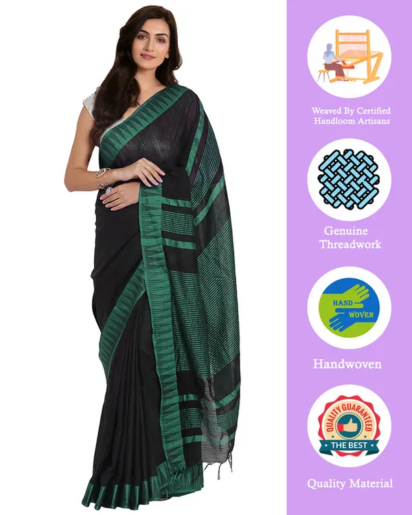 Black-Turquoise_women's_Bhagalpuri_Handloom_Katan_Viscous_Silk_Temple_Border_Saree_Ethnic_Wear_With_Running_Unstitched_Striped_Blouse_Piece