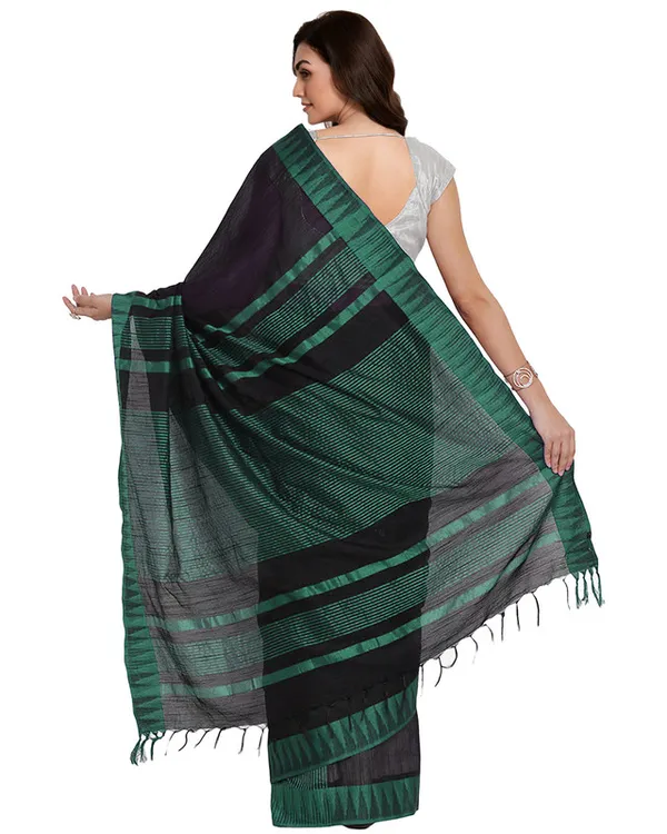 Black-Turquoise_women's_Bhagalpuri_Handloom_Katan_Viscous_Silk_Temple_Border_Saree_Ethnic_Wear_With_Running_Unstitched_Striped_Blouse_Piece