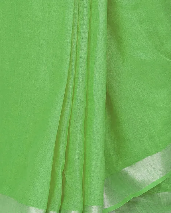 Handloom_Bhagalpuri_Cotton_Linen_Slub_Blend_Zari_Border_Saree_Ethnic_Wear_With_Running_Unstitched_Blouse_Piece