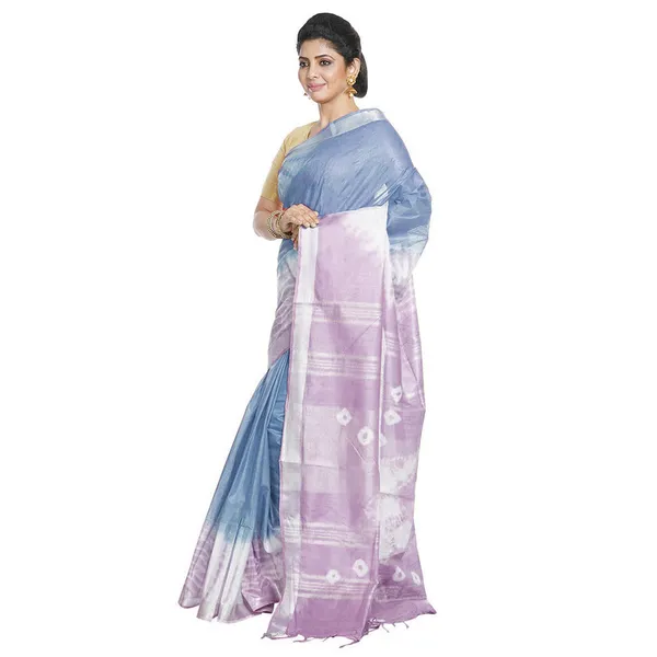 Carolina_Blue_&_Thistle_Purple_women's_Bhagalpuri_Handloom_Cotton_Linen_Slub_Blend_Tie_Two_Dye_(Sibory_Two_Dye)_Saree_With_Running_Unstitched_Blouse_Piece