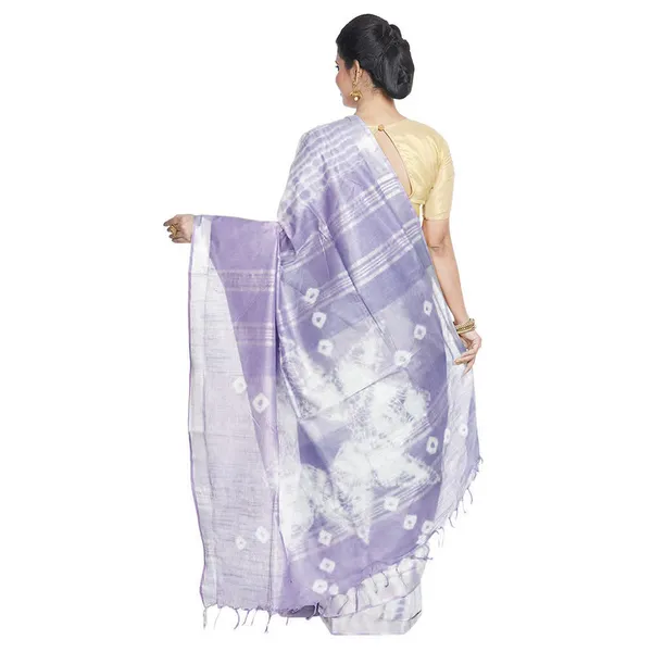 Tiffany_Cyan_&_Pale_Purple_women's_Bhagalpuri_Handloom_Cotton_Linen_Slub_Blend_Tie_Two_Dye_(Sibory_Two_Dye)_Saree_With_Running_Unstitched_Blouse_Piece