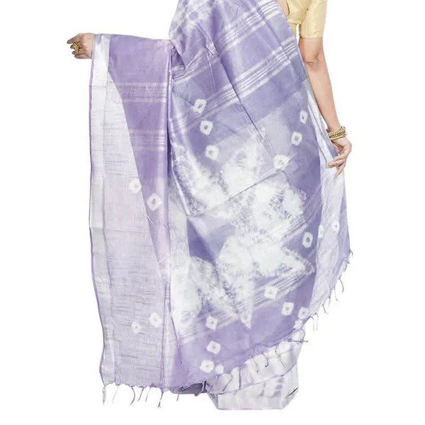 Tiffany_Cyan_&_Pale_Purple_women's_Bhagalpuri_Handloom_Cotton_Linen_Slub_Blend_Tie_Two_Dye_(Sibory_Two_Dye)_Saree_With_Running_Unstitched_Blouse_Piece