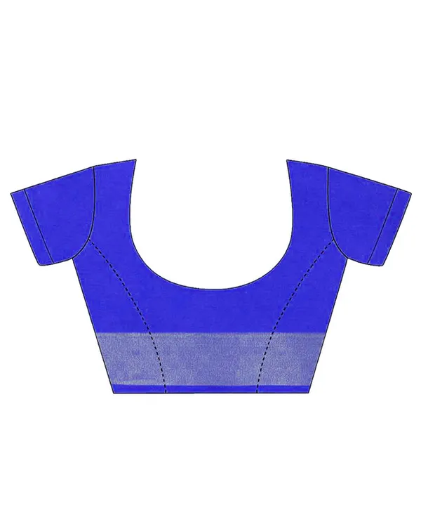 Lavender_Pink-Blue_women's_Bhagalpuri_Handloom_Cotton_Linen_Blend_Contrast_Pallu_Saree_And_Unstitched_Contrast_Blouse_Piece