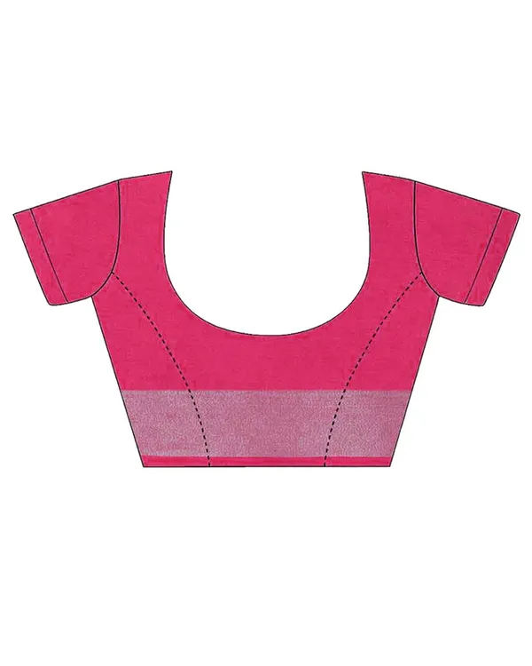 Lavender_Pink-Pink_women's_Bhagalpuri_Handloom_Cotton_Linen_Blend_Contrast_Pallu_Saree_And_Unstitched_Contrast_Blouse_Piece