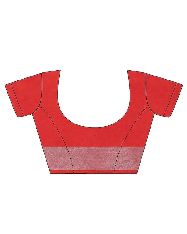 Orchid_Pink-Red_women's_Bhagalpuri_Handloom_Cotton_Linen_Blend_Contrast_Pallu_Saree_And_Unstitched_Contrast_Blouse_Piece