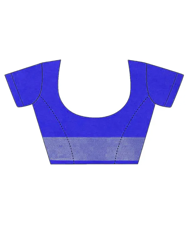 Photo_Blue-Blue_women's_Bhagalpuri_Handloom_Cotton_Linen_Blend_Contrast_Pallu_Saree_And_Unstitched_Contrast_Blouse_Piece