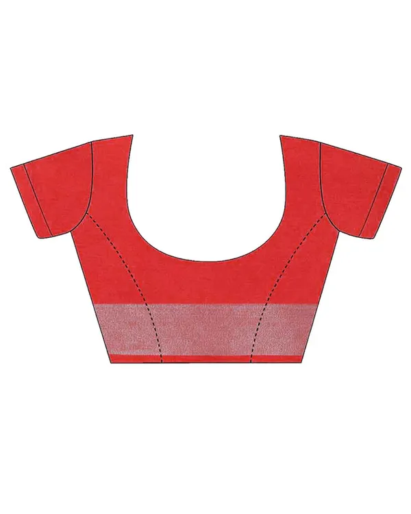 Plum_Pink-Red_women's_Bhagalpuri_Handloom_Cotton_Linen_Blend_Contrast_Pallu_Saree_And_Unstitched_Contrast_Blouse_Piece