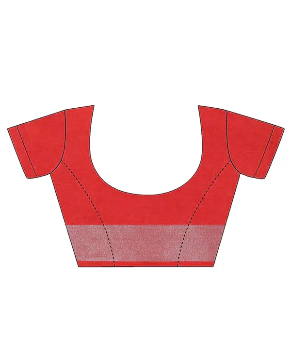 Primrose_Yellow-Red_women's_Bhagalpuri_Handloom_Cotton_Linen_Blend_Contrast_Pallu_Saree_And_Unstitched_Contrast_Blouse_Piece