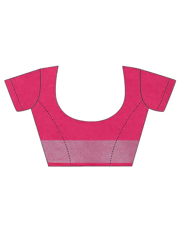 Tea_Rose_Pink-Pink_women's_Bhagalpuri_Handloom_Cotton_Linen_Blend_Contrast_Pallu_Saree_And_Unstitched_Contrast_Blouse_Piece