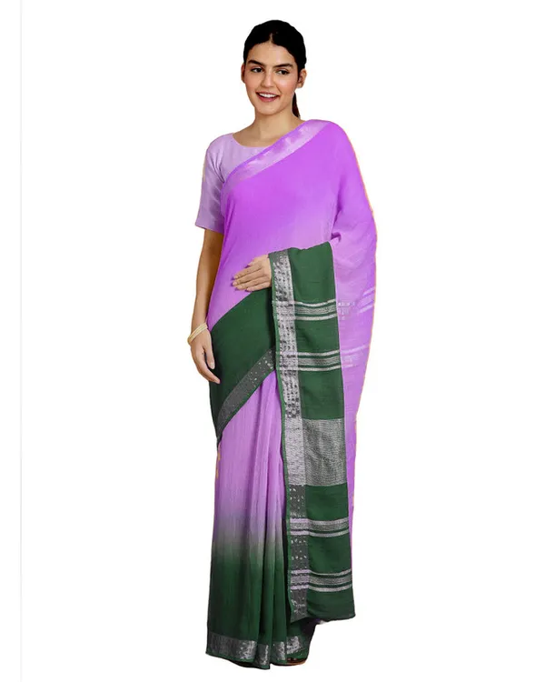 Bhagalpuri_Handloom_Linen_Cotton_Blend_Two_Dye_Saree_With_Running_Unstitched_Blouse_Piece
