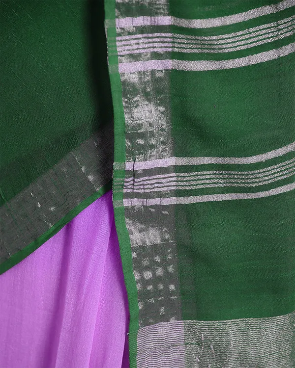 Bhagalpuri_Handloom_Linen_Cotton_Blend_Two_Dye_Saree_With_Running_Unstitched_Blouse_Piece