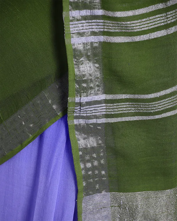 Bhagalpuri_Handloom_Linen_Slub_Blend_Two_Dye_Saree_With_Running_Unstitched_Blouse_Piece