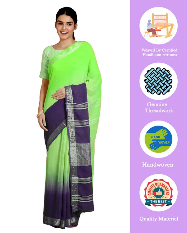 Bhagalpuri_Handloom_Linen_Slub_Blend_Two_Dye_Saree_With_Running_Unstitched_Blouse_Piece