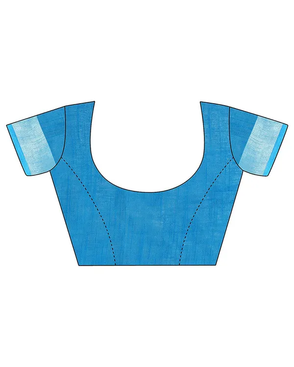 Chartreuse_Yellow_&_Capri_Cyan_women's_Bhagalpuri_Handloom_Linen_Cotton_Blend_Two_Dye_Saree_With_Running_Unstitched_Blouse_Piece