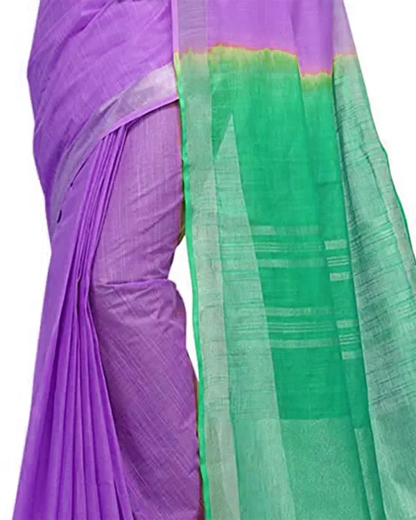 Bhagalpuri_Handloom_Linen_Cotton_Blend_Two_Dye_Saree_With_Running_Unstitched_Blouse_Piece