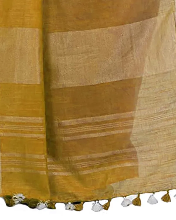 Neon_Pink_&_Golden_Brown_women's_Bhagalpuri_Handloom_Linen_Cotton_Blend_Two_Dye_Saree_With_Running_Unstitched_Blouse_Piece