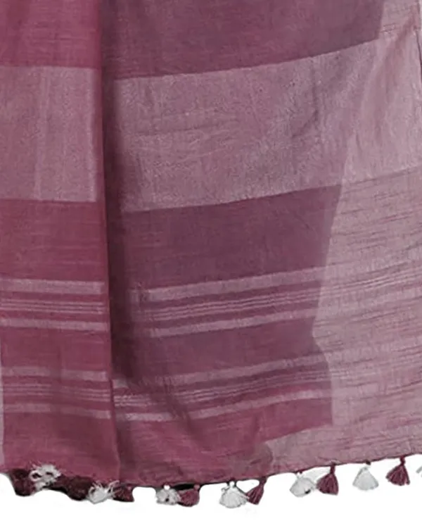 owder_Blue_&_Quinacridone_Magenta_women's_Bhagalpuri_Handloom_Linen_Cotton_Blend_Two_Dye_Saree_With_Running_Unstitched_Blouse_Piece