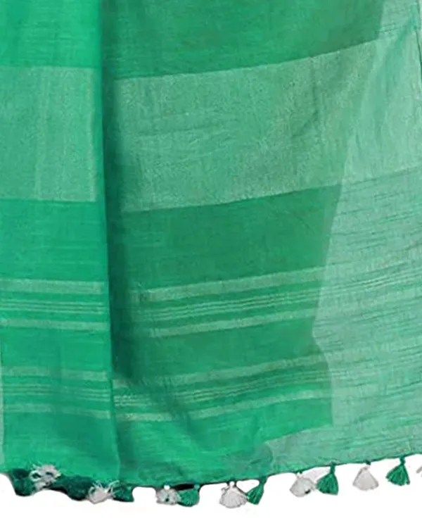 Flamingo_Pink_&_Aquamarine_Turquoise_women's_Bhagalpuri_Handloom_Linen_Slub_Blend_Two_Dye_Saree_With_Running_Unstitched_Blouse_Piece