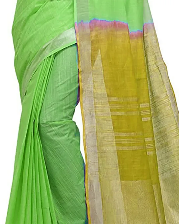 Handloom_Bhagalpuri_Linen_Blend_Two_Dye_Saree_With_Running_Unstitched_Blouse_Piece