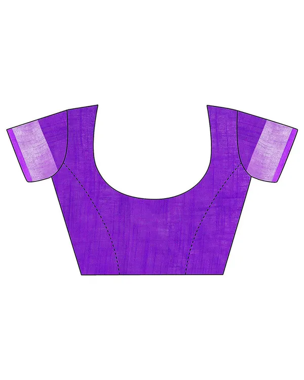 Lime_Green_&_French_Violet_women's_Handloom_Bhagalpuri_Cotton_Slub_Blend_Two_Dye_Saree_With_Running_Unstitched_Blouse_Piece