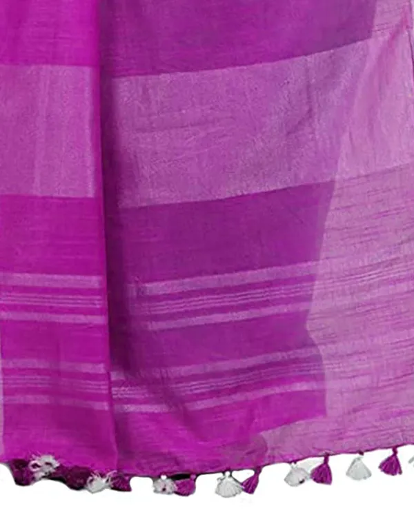 Mango_Orange_&_Wild_Strawberry_women's_Handloom_Bhagalpuri_Cotton_Slub_Blend_Two_Dye_Saree_With_Running_Unstitched_Blouse_Piece