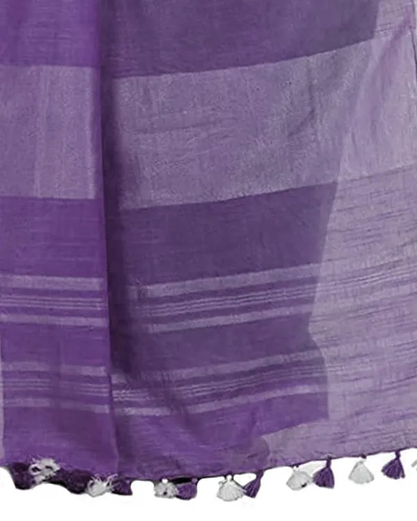 Mint_Green_&_Amethyst_Purple_women's_Handloom_Bhagalpuri_Cotton_Slub_Blend_Two_Dye_Saree_With_Running_Unstitched_Blouse_Piece