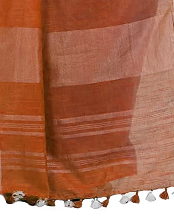 Handloom_Bhagalpuri_Linen_Cotton_Slub_Blend_Two_Dye_Saree_With_Running_Unstitched_Blouse_Piece
