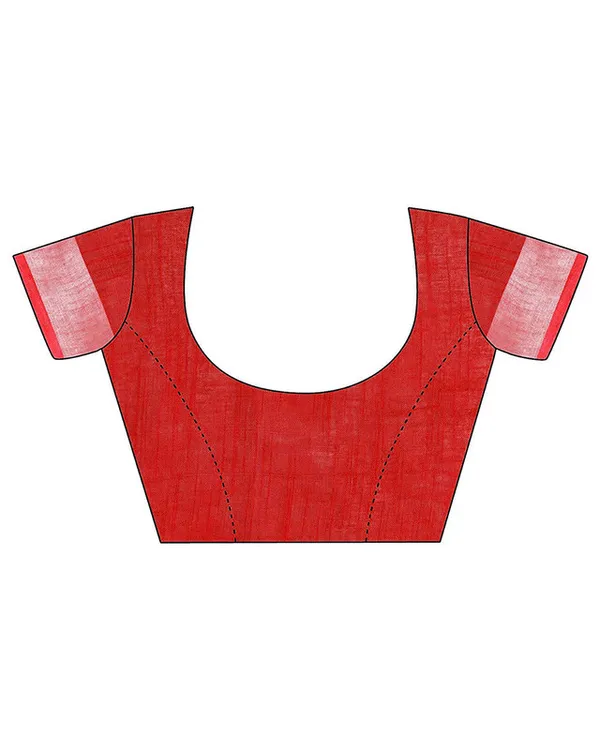 Yellow_&_Red_women's_Handloom_Bhagalpuri_Linen_Cotton_Slub_Blend_Two_Dye_Saree_With_Running_Unstitched_Blouse_Piece