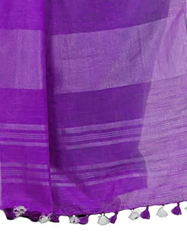 Blush_Pink_&_French_Violet_women's_Handloom_Bhagalpuri_Cotton_Linen_Blend_Two_Dye_Saree_With_Running_Unstitched_Blouse_Piece