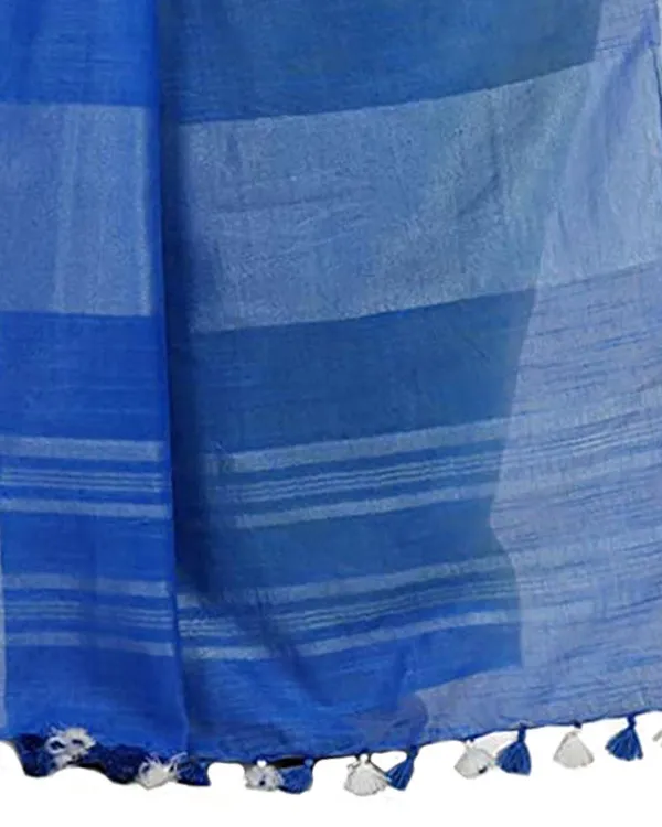 Tangerine_Orange_&_Azure_Cyan_women's_Handloom_Bhagalpuri_Cotton_Linen_Blend_Two_Dye_Saree_With_Running_Unstitched_Blouse_Piece