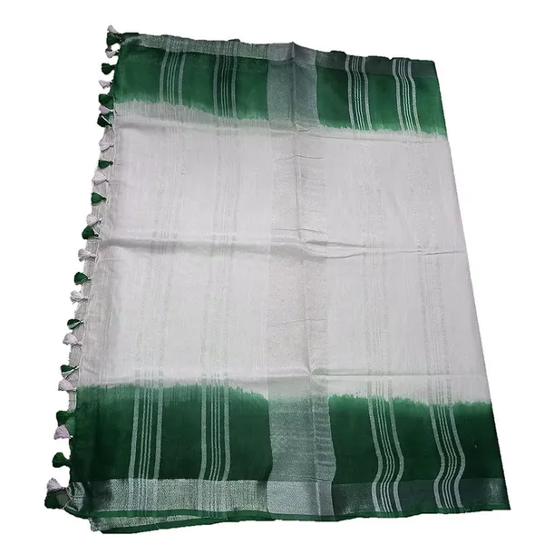 Handloom_Bhagalpuri_Linen_Cotton_Slub_Blend_Two_Sided_Two_Dye_Saree_Running_Unstitched_Blouse_Piece