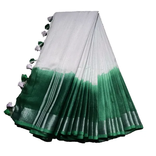 Handloom_Bhagalpuri_Linen_Cotton_Slub_Blend_Two_Sided_Two_Dye_Saree_Running_Unstitched_Blouse_Piece