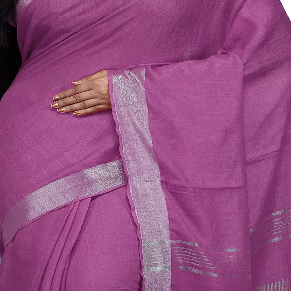 China_Rose_Pink_Bhagalpuri_women's_Handloom_Linen_Cotton_Ethnic_Wear_Saree_With_Running_Unstitched_Blouse_Piece