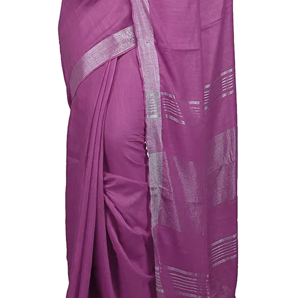 China_Rose_Pink_Bhagalpuri_women's_Handloom_Linen_Cotton_Ethnic_Wear_Saree_With_Running_Unstitched_Blouse_Piece